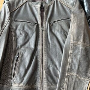 Black Rivet Taupe Leather Jacket